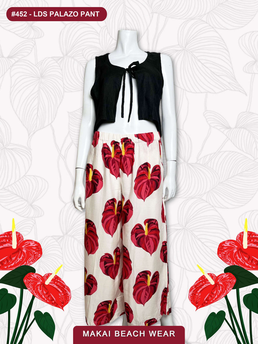palazzo anthurium Ladies Palazo Pants - Anthurium Solo
