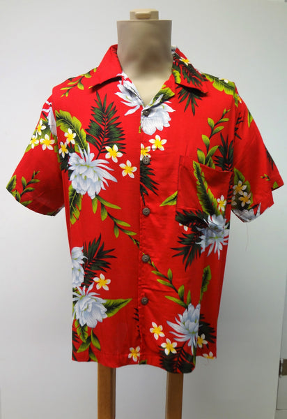 Men's Aloha Shirt - Night Blooming Ceries - Red