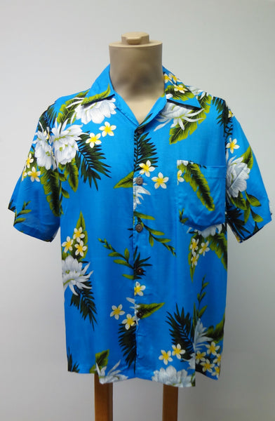 Men's Aloha Shirt - Night Blooming Ceries - Turquoise