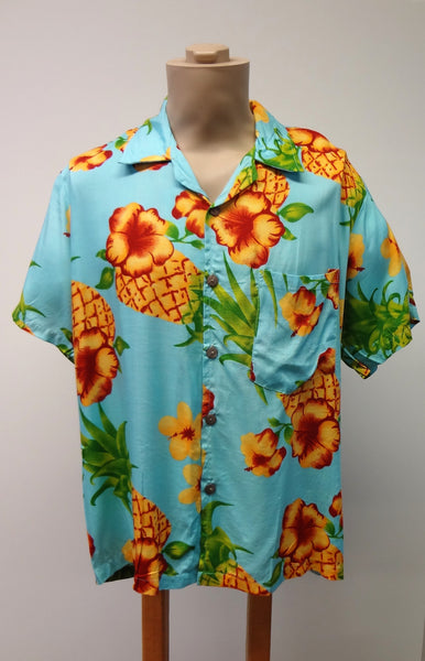 Men's Aloha Shirt - Pineapple - Turquoise