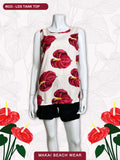 Ladies Tank Top - Anthurium Solo ---- Black - Cream