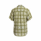 Avocado Patchwork Quilt Tropical Camp Blouse