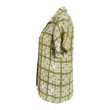 Avocado Patchwork Quilt Tropical Camp Blouse