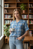 Marina Patchwork Quilt Camp Blouse