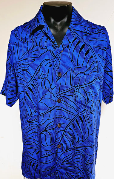 Men's Aloha Shirt - Watercolor---- Blue -- Turquoise