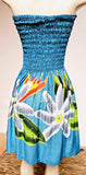 Ladies Hand Painted Tube Dress -- Tiare ---Black - Turquoise - Red - Purple