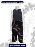 Ladies Capri Pants - Puakenikeni - Black/White, Black/Brown, Maroon, Olive, Slate Blue