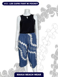 Ladies Capri Pants - Puakenikeni - Black/White, Black/Brown, Maroon, Olive, Slate Blue