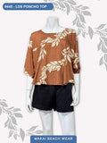 Ladies Poncho Top - Maili Lei --- Clay  -- Taupe