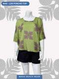Ladies Poncho Top - Quilt  --- Green/Plum  -- Salmon/Brown
