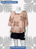 Ladies Poncho Top - Quilt  --- Green/Plum  -- Salmon/Brown