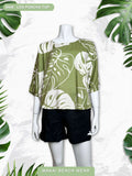 Ladies Poncho Top - Ying Yang - Black, Sage, & Silver