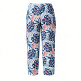 Blue & Slate Bali Hai Tropical Wide-Leg Palazzo Pants