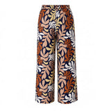 Rust & Pink Nui Loa Tropical Wide-Leg Palazzo Pants