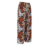Rust & Pink Nui Loa Tropical Wide-Leg Palazzo Pants