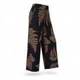 Black & Brown Palapalai Tropical Wide-Leg Palazzo Pants