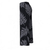 Black & Gray Palapalai Tropical Wide-Leg Palazzo Pants