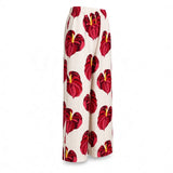 Cream Solo Anthurium Tropical Wide-Leg Palazzo Pants