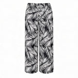 Black Windy Days Tropical Wide-Leg Palazzo Pants