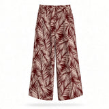 Rust Red Windy Days Tropical Wide-Leg Palazzo Pants