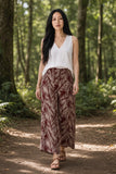 Rust Red Windy Days Tropical Wide-Leg Palazzo Pants