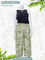 Ladies Palazo Pants - Windy Days - Black & Sage