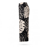 Black & White Ying Yang Tropical Wide-Leg Palazzo Pants