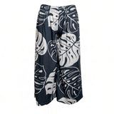 Gray & Silver Ying Yang Tropical Wide-Leg Palazzo Pants