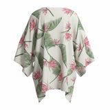 Cream Bird of Paradise Tropical Floral Tunic Top