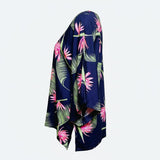 Navy Bird of Paradise Tropical Floral Tunic Top