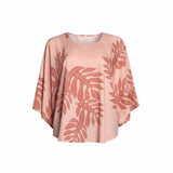 Salmon Breadfruit Tropical Floral Tunic Top
