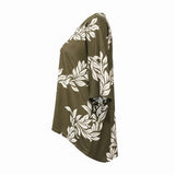 Taupe Maile Lei Tropical Floral Tunic Top