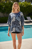 Black Nui Loa Tropical Tunic Top