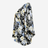 Black & Gold Sprinkle Tropical Floral Tunic Top