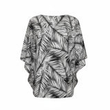 Black & White Windy Days Tropical Tunic Top