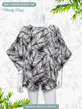 Ladies Kimono Top - Windy Days - Black & Sage