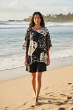 Black Ying Yang Tropical Tunic Top