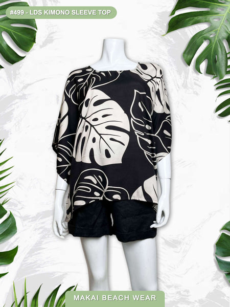 Ladies Kimono Top - Ying Yang - Black, Sage, & Silver