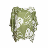 Sage Ying Yang Tropical Floral Tunic Top