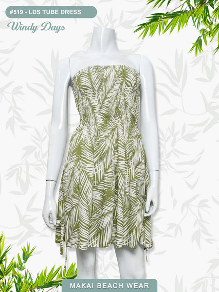 ladies tube dress Ladies Tube Sun Dress -- Windy Days ---Black - Sage