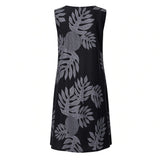 Black Breadfruit Tropical A-line Dress