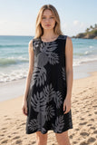 Black Breadfruit Tropical A-line Dress