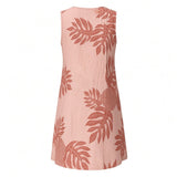 Strawberry Breadfruit Tropical A-line Dress