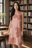 Strawberry Breadfruit Tropical A-line Dress