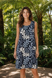 Black Nui Loa Tropical A-line Dress