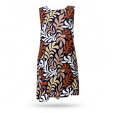 Rust Nui Loa Tropical A-line Dress