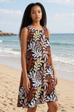 Rust Nui Loa Tropical A-line Dress