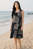 Black & White Palapalai Tropical A-line Dress
