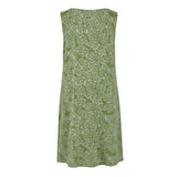 Olive Puka Monstera Tropical A-line Dress