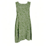 Olive Puka Monstera Tropical A-line Dress